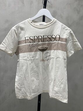 Wildfox Espresso Martini Graphic Tee - Cream & Taupe